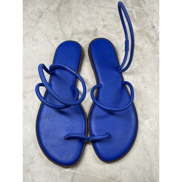 Havaianas Sandal Women’s 10 Una Pitange Blue Toe-Loop Comfort Footbed Minimalist - Picture 1 of 8